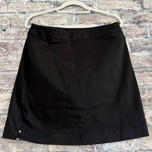 Croft & Barrow black Skort with soft shorts underneath, cute metal accents side